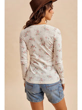 Load image into Gallery viewer, Wildflower Floral Henley Top