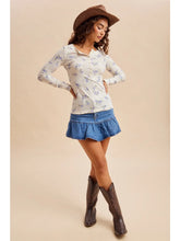 Load image into Gallery viewer, Wildflower Floral Henley Top