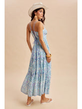 Load image into Gallery viewer, Blue Iris Floral Maxi Dress