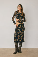 Load image into Gallery viewer, Nightfall Rose Floral Maxi Skirt