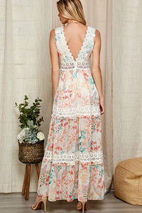 Floral Dreams Lace Detail Maxi Dress