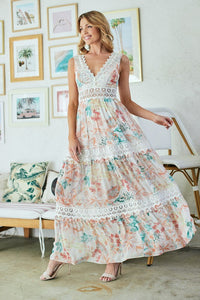 Floral Dreams Lace Detail Maxi Dress