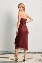 Load image into Gallery viewer, Parisian Party Satin Midi Dress