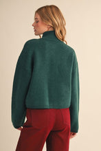 Load image into Gallery viewer, Evergreen Bloom Zip Up Floral Sweater