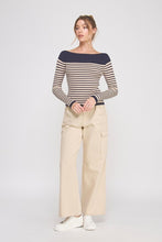 Load image into Gallery viewer, Best Days Striped Boatneck Top