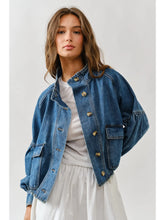 Load image into Gallery viewer, Yountville Balloon Sleeve Denim Jacket