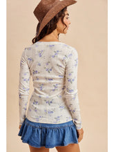 Load image into Gallery viewer, Wildflower Floral Henley Top