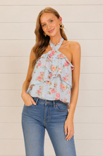Load image into Gallery viewer, Breezy Blossom Floral Halter Top