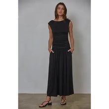 Load image into Gallery viewer, Midnight Elegance Ruched Midi Dress