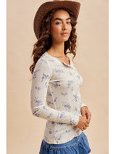 Load image into Gallery viewer, Wildflower Floral Henley Top