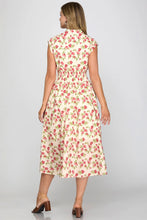 Load image into Gallery viewer, Hibiscus Kiss Floral Zip MIdi Dress