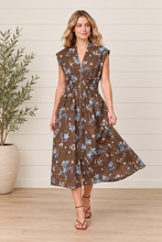 Load image into Gallery viewer, Vineyard Stroll Zip Front Midi Dress