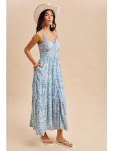 Load image into Gallery viewer, Blue Iris Floral Maxi Dress
