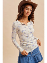 Load image into Gallery viewer, Wildflower Floral Henley Top
