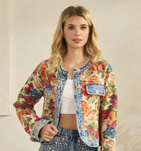 Load image into Gallery viewer, In Full Bloom Tapestry Denim Jacket
