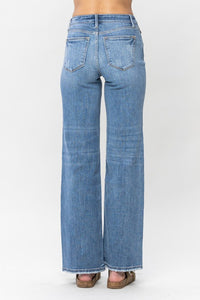 Judy Blue On Point Mid Rise Wide Leg Jeans