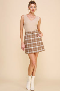 Pixie Plaid Boucle Mini Skirt