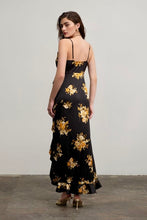 Load image into Gallery viewer, Night Fall Satin Ruffled Maxi Dress
