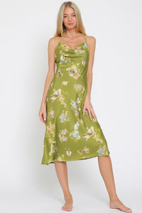 Stepping Out Cowl Neck Slip Dress