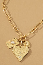 Load image into Gallery viewer, Three Heart Charm Necklace
