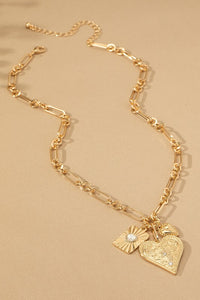 Three Heart Charm Necklace