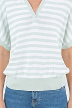 Load image into Gallery viewer, Sage "N Stripe Collared Sweater
