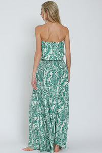Emerald Air Strapless Maxi Dress