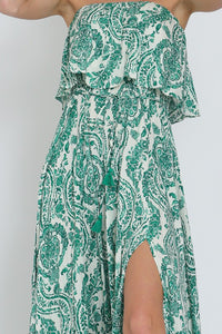 Emerald Air Strapless Maxi Dress