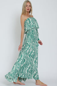 Emerald Air Strapless Maxi Dress