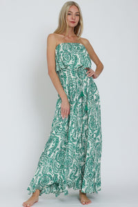 Emerald Air Strapless Maxi Dress