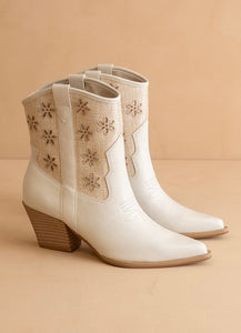 Della Floral Mesh Cutout Boot