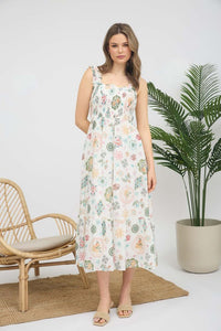 Tutti Frutti Smocked Midi Dress