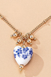 Ceramic Heart Pendant Necklace
