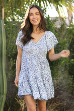 Load image into Gallery viewer, Breezy Blues Flutter Sleeve Dress
