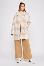 Load image into Gallery viewer, Frosted Plaid Hoodie Cardigan
