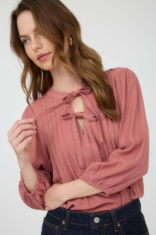 Soft Spoken Front Tie Top