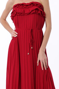 Show Stopper Pleated Maxi Dress