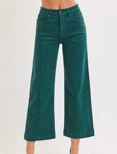 Zoey High Rise Crop Wide Leg Jeans