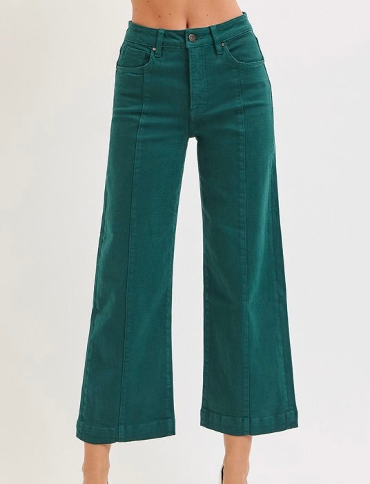 Zoey High Rise Crop Wide Leg Jeans
