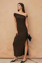 Load image into Gallery viewer, Aurora Glow Metallic Trim Maxi Dress
