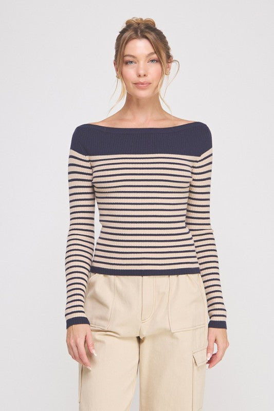 Best Days Striped Boatneck Top