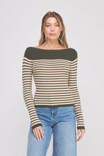 Load image into Gallery viewer, Best Days Striped Boatneck Top
