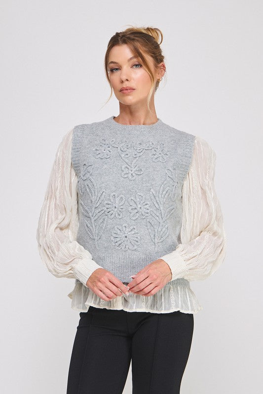 Vintage Blossom Sweater Vest