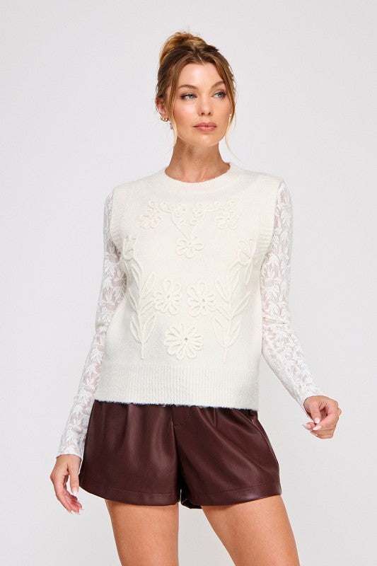 Vintage Blossom Sweater Vest