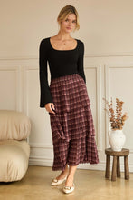 Load image into Gallery viewer, Mad For Plaid Tiered Maxi Skirt
