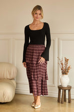 Load image into Gallery viewer, Mad For Plaid Tiered Maxi Skirt
