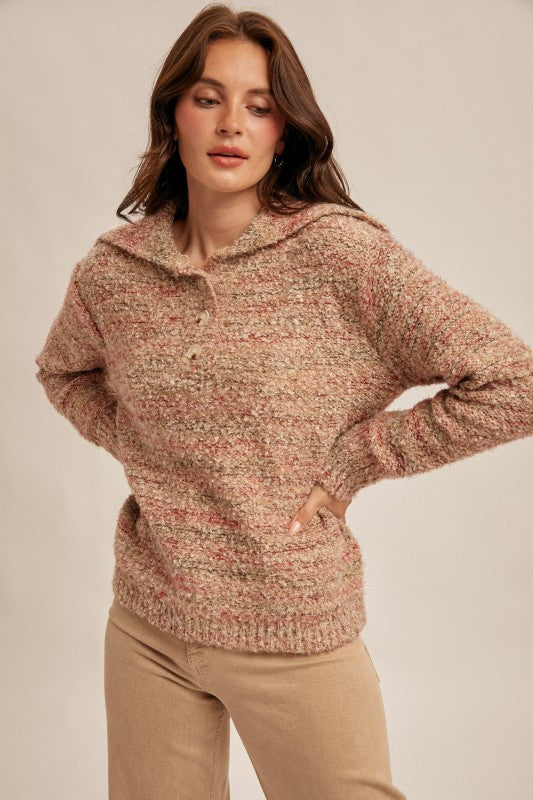 Strawberry Fields Half Button Pullover