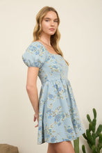 Load image into Gallery viewer, Sweet Dreams Floral Denim Mini Dress
