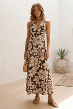 Load image into Gallery viewer, Tahitian Latte Halter Maxi Dress
