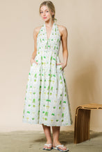 Load image into Gallery viewer, Palm Paradise Poplin Halter Midi Dress
